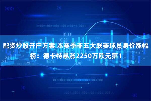 配资炒股开户方案 本赛季非五大联赛球员身价涨幅榜：德卡特暴涨2250万欧元第1